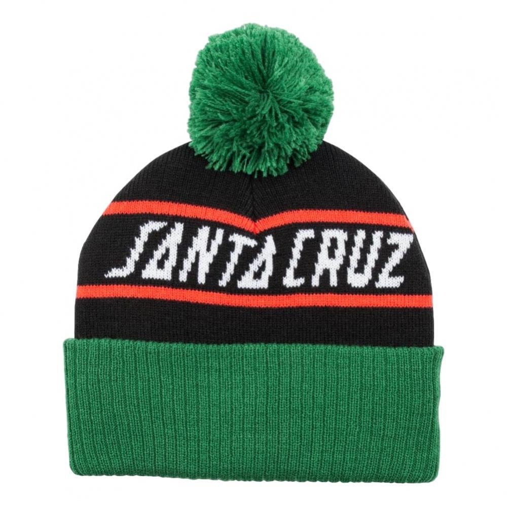 Santa Cruz Strip Stripe Beanie - Black / Evergreen