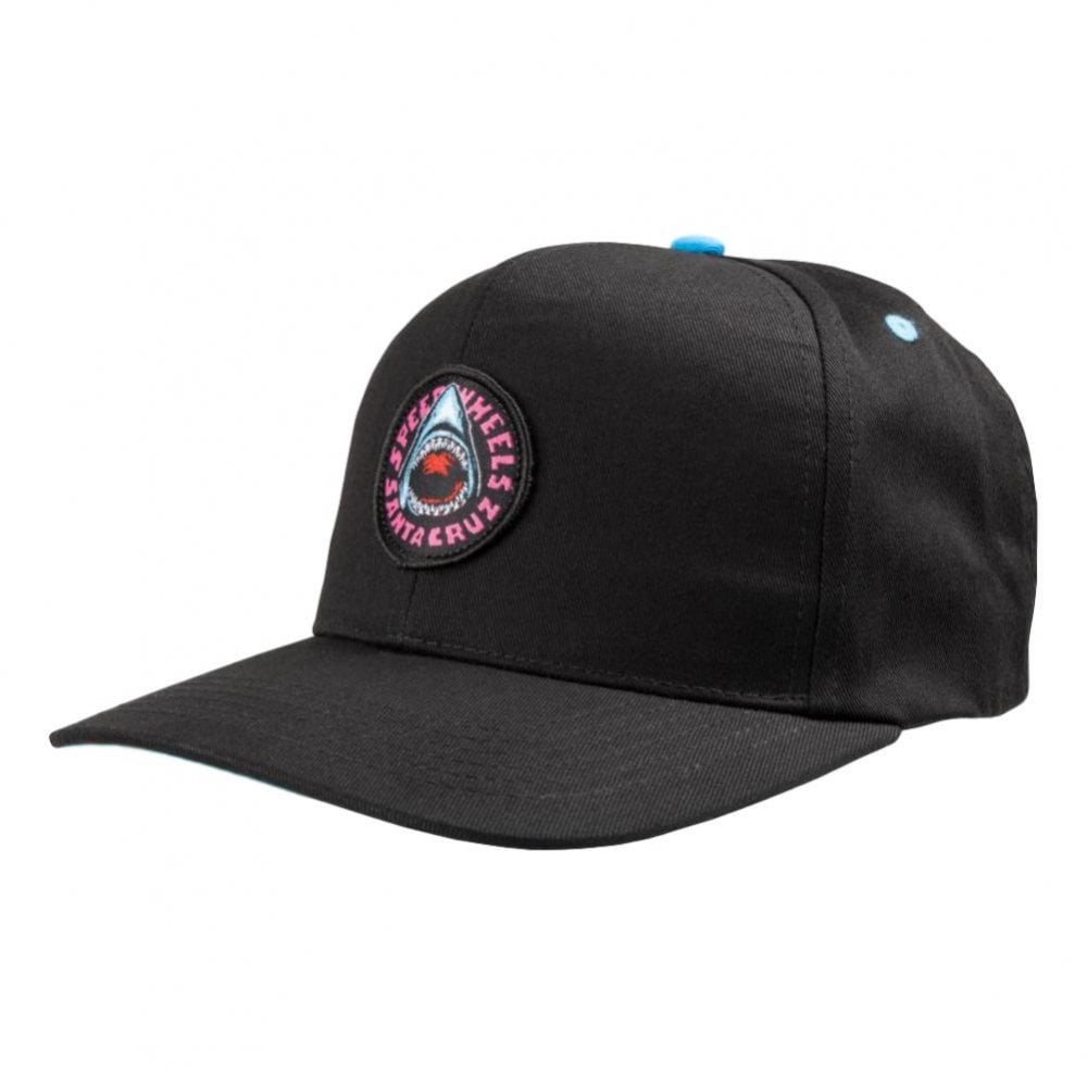 Santa Cruz Speed Wheels Shark Snapback Cap - Cyan / Black