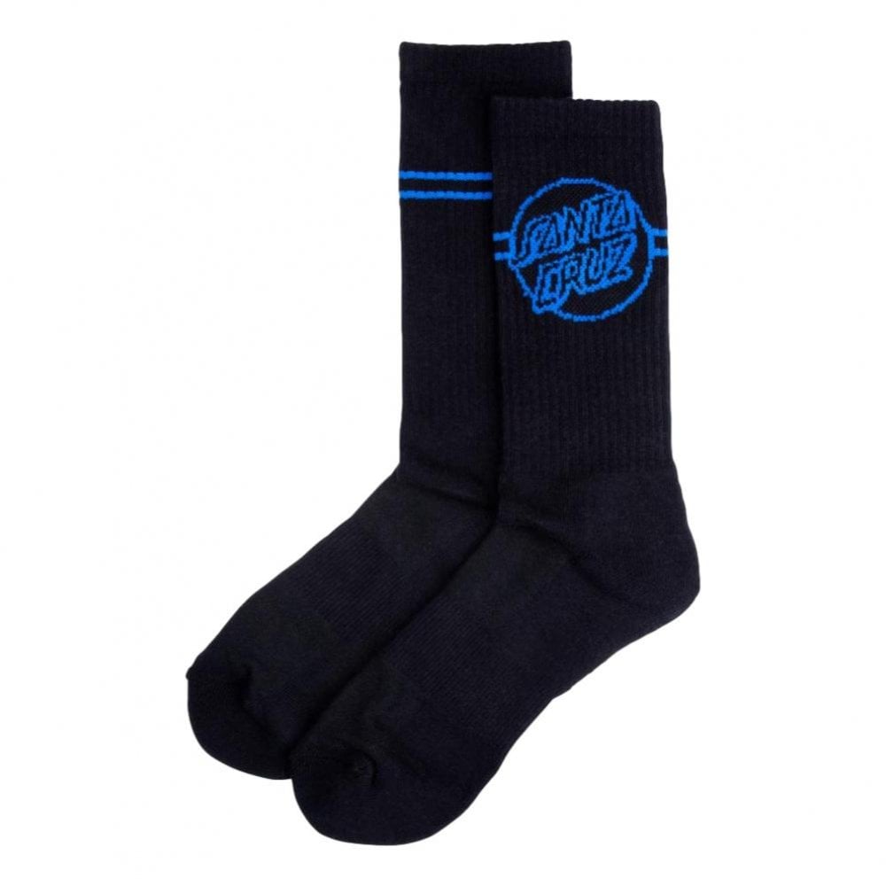Santa Cruz Opus Dot Stripe Crew Socks - Black