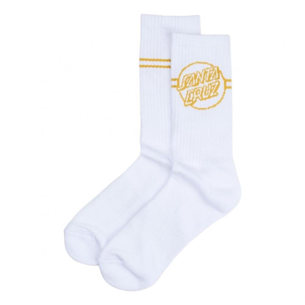 Santa Cruz Opus Dot Stripe Crew Socks - White