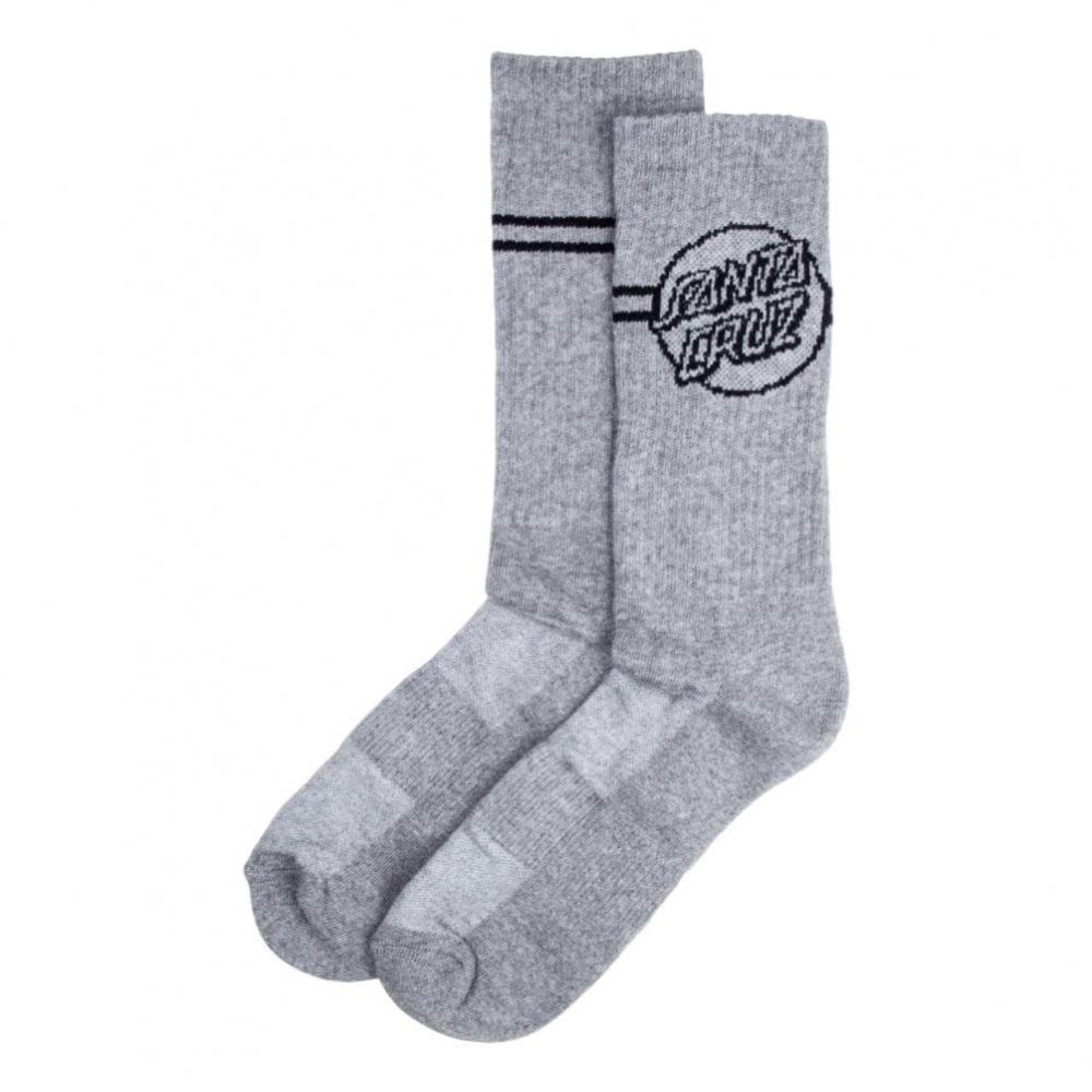 Santa Cruz Opus Dot Stripe Crew Socks - Athletic Heather