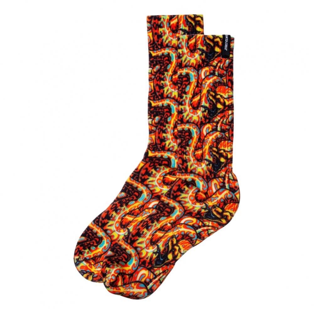 Santa Cruz Kendall Snake Socks - Orange Snake