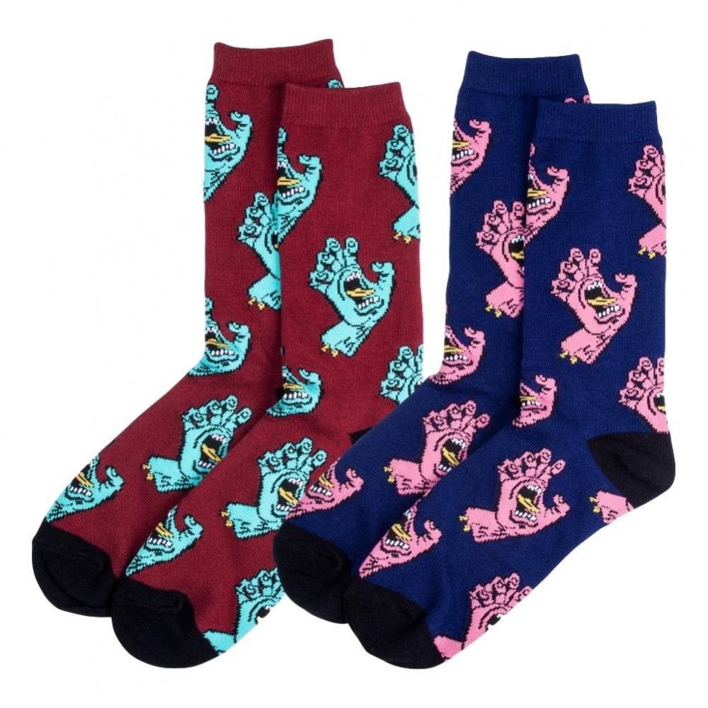 Santa Cruz Multi Hand Socks - Wine / Navy