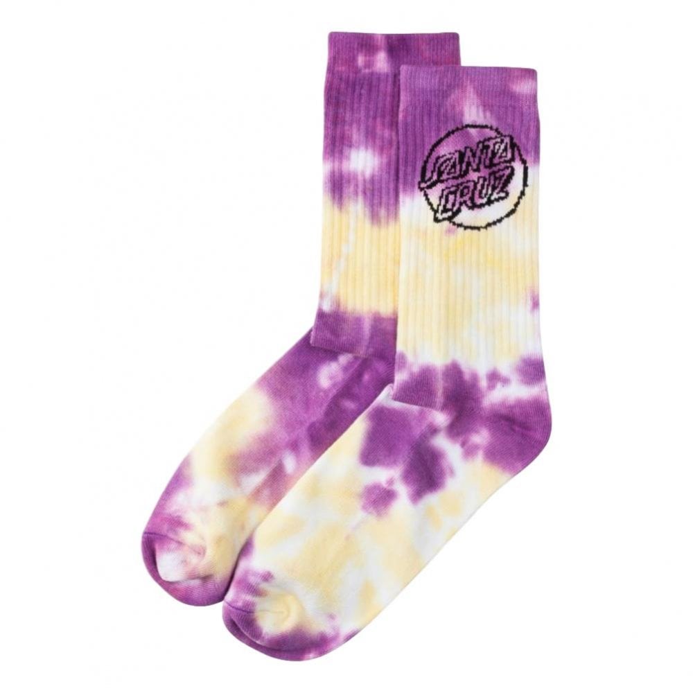 Santa Cruz Tie Dye Dot Socks - Banana / Lavender