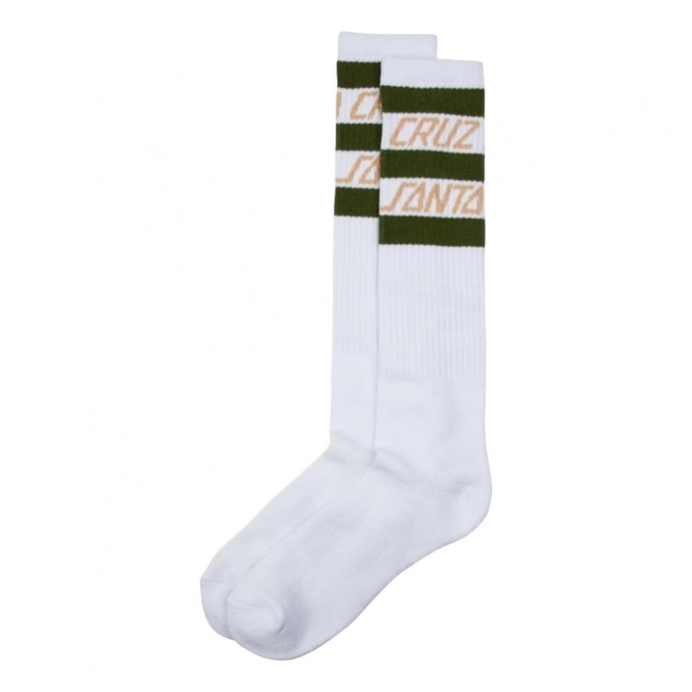 Santa Cruz Strip Stripe Socks - White