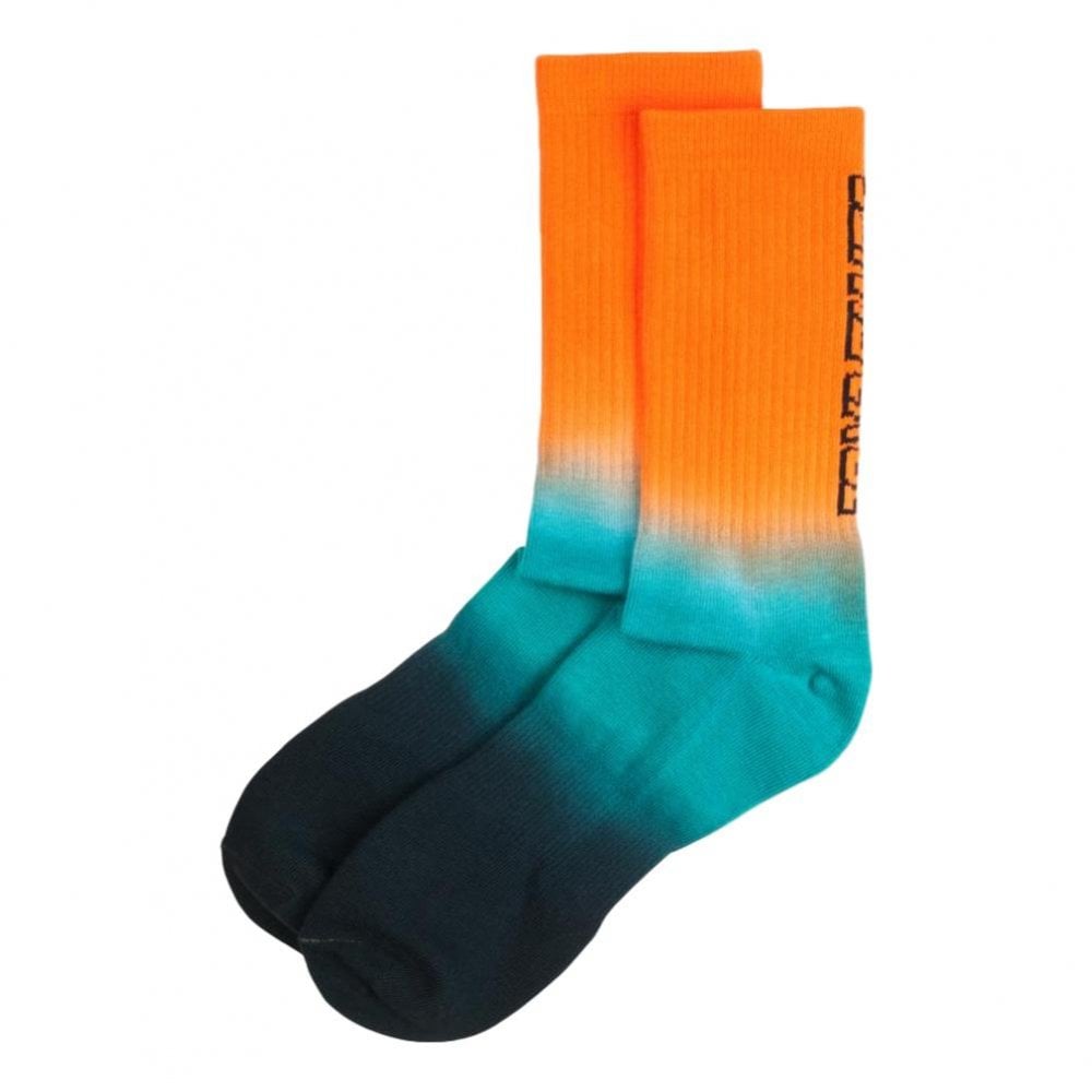 Santa Cruz Strip Fade Crew Socks - Orange / Teal / Black