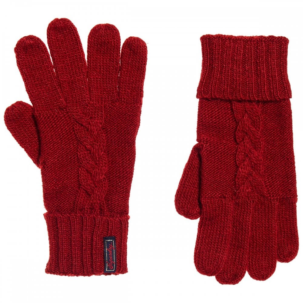 Superdry Lanneh Cable Gloves - Furnace Red
