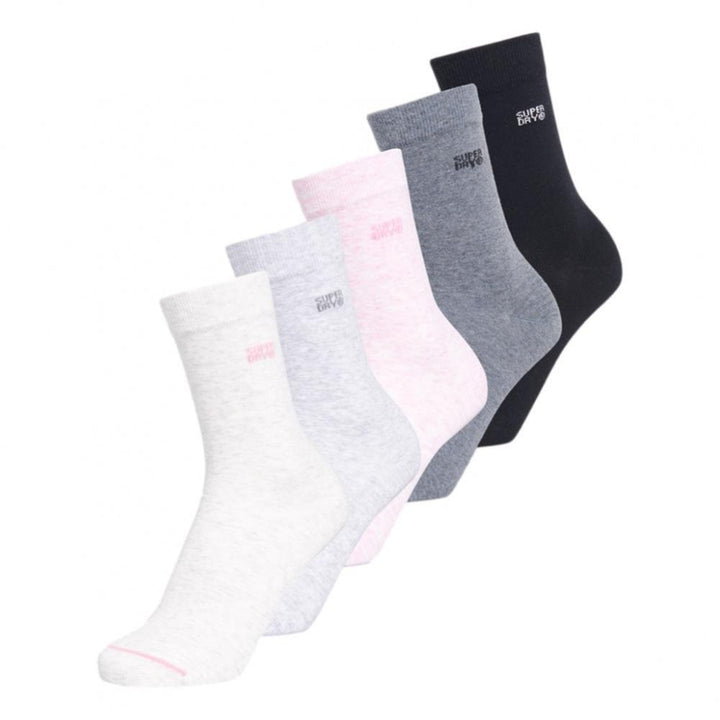 Superdry Essential Socks 5 Pack - Oatmeal / Pink / Grey Marl / Charcoal Marl / Black