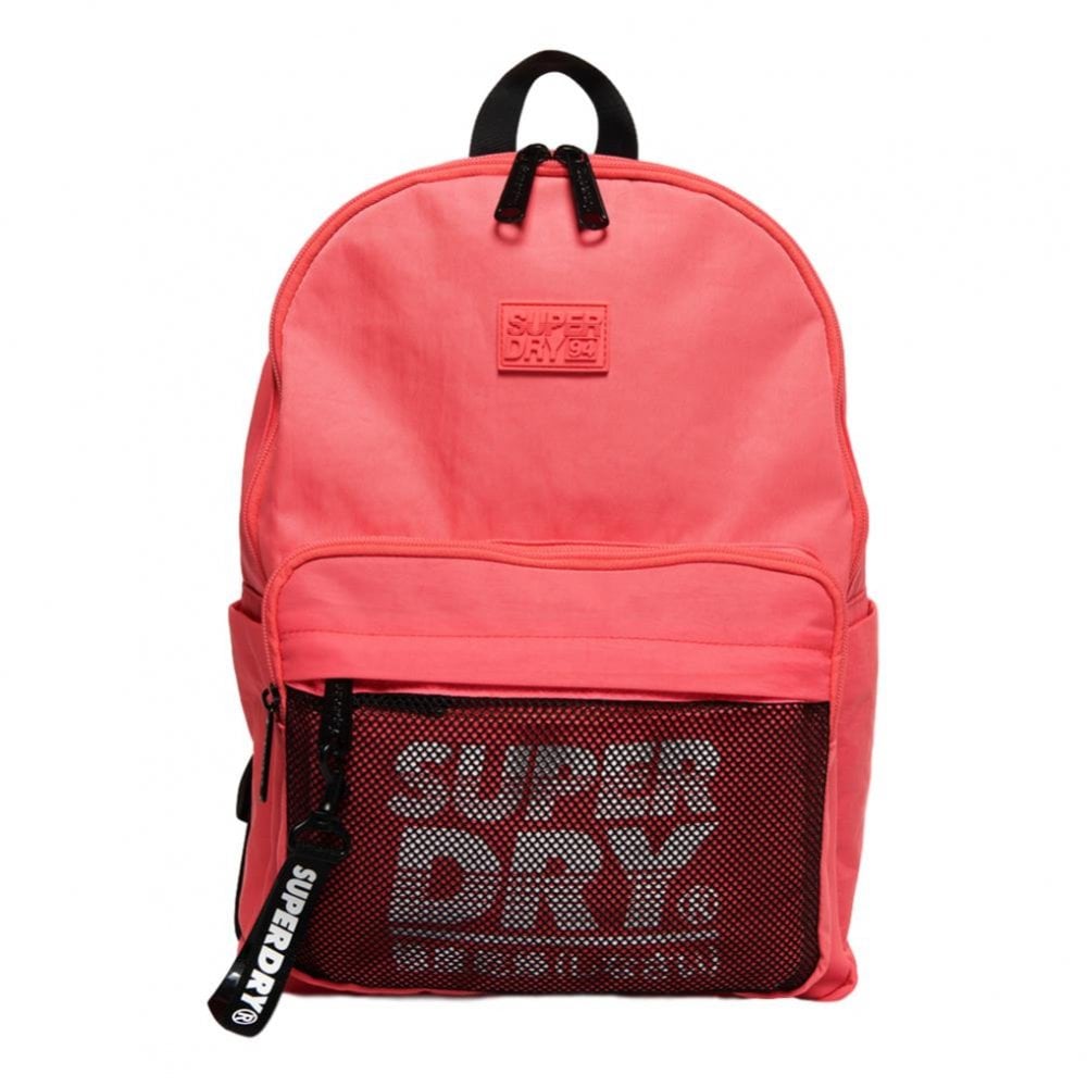 Superdry Mesh Pocket Backpack And Pencil Case - Deep Coral