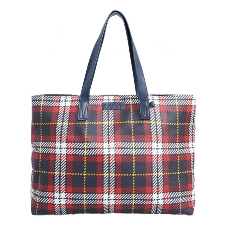 Superdry Adeena Canvas Tote Bag - Red Check