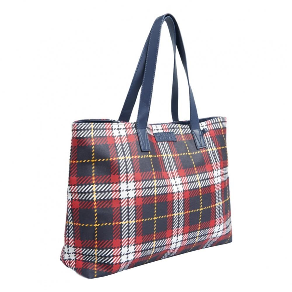 Superdry Adeena Canvas Tote Bag - Red Check