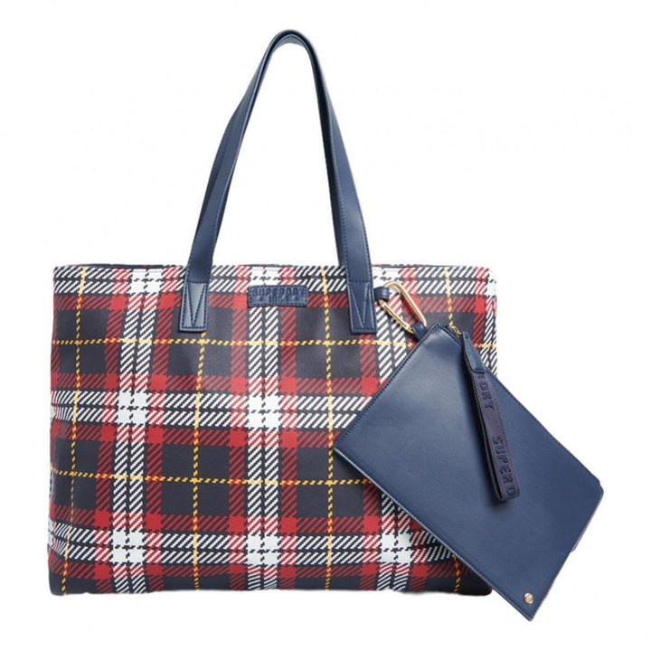 Superdry Adeena Canvas Tote Bag - Red Check
