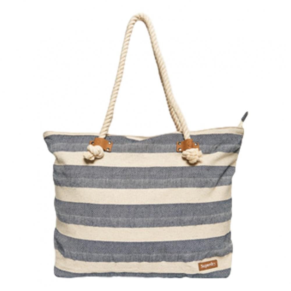 Superdry Striped Rope Tote Bag - Navy