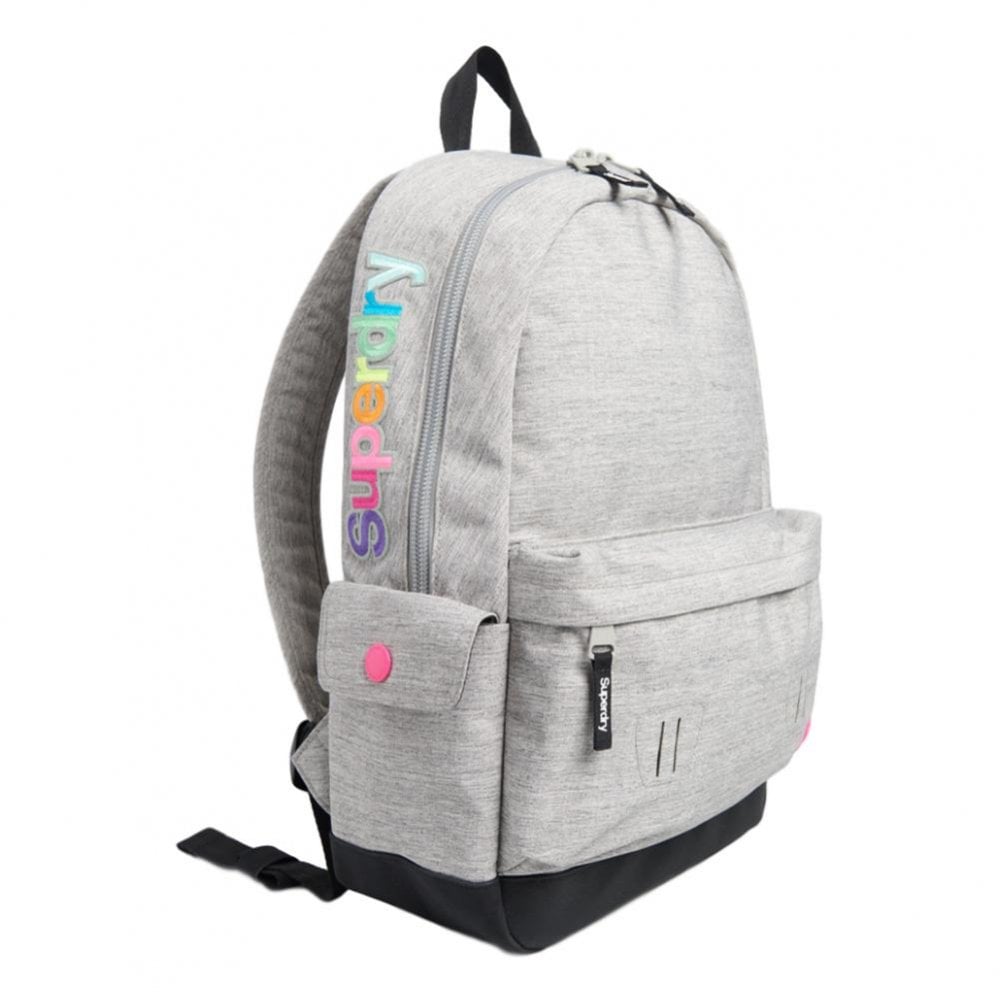 Superdry Rainbow Applique Montana Rucksack - Light Grey Marl