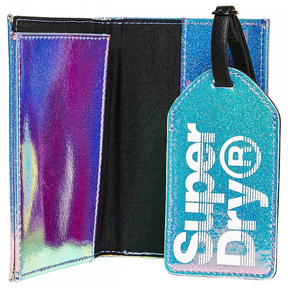Superdry Passport Holder &amp; Luggage Label - Blue