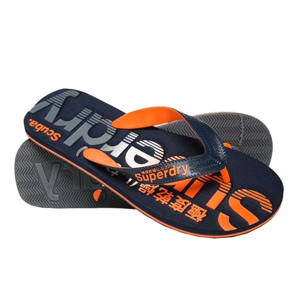 Superdry Scuba Faded Logo Flip Flops - Mens Footwear - Beachwear