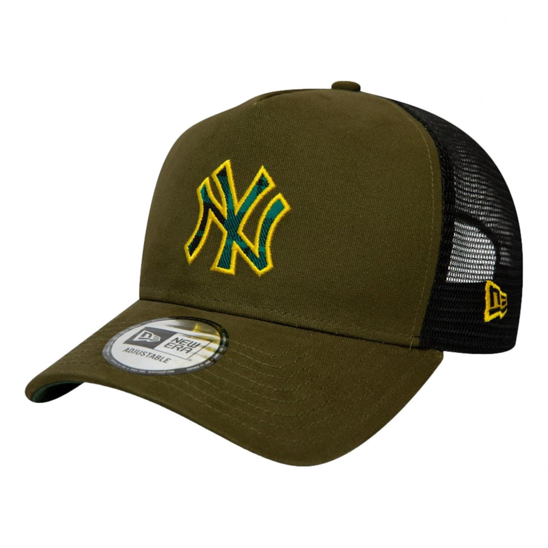 New Era NY Yankees Check Infill A-Frame Trucker Cap