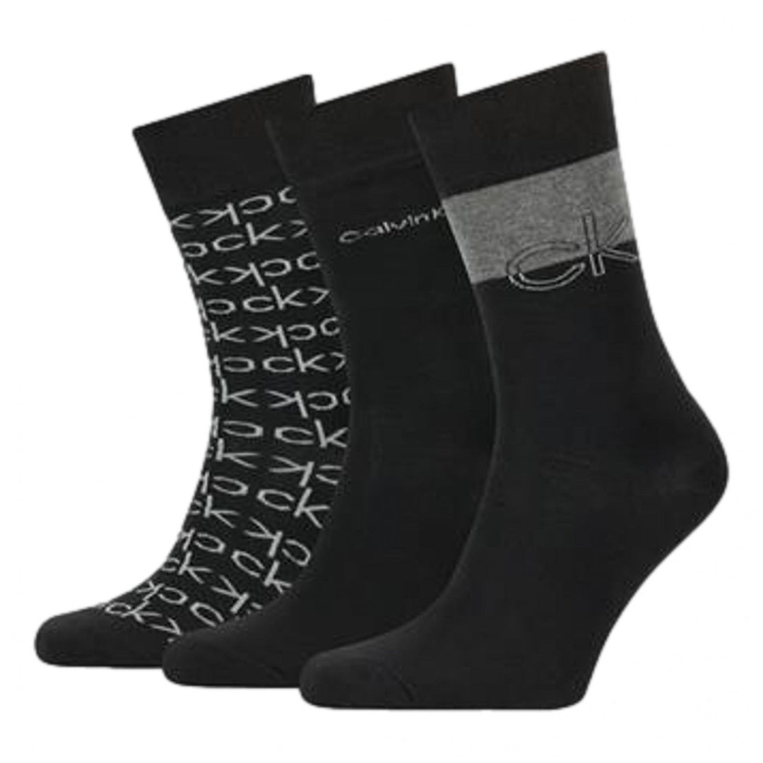 Calvin Klein 3P Giftbox Darwin Logo Dress Crew Socks