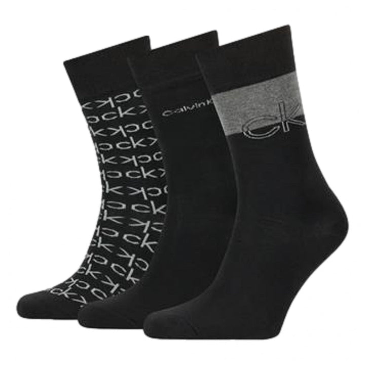 Calvin Klein 3P Giftbox Darwin Logo Dress Crew Socks