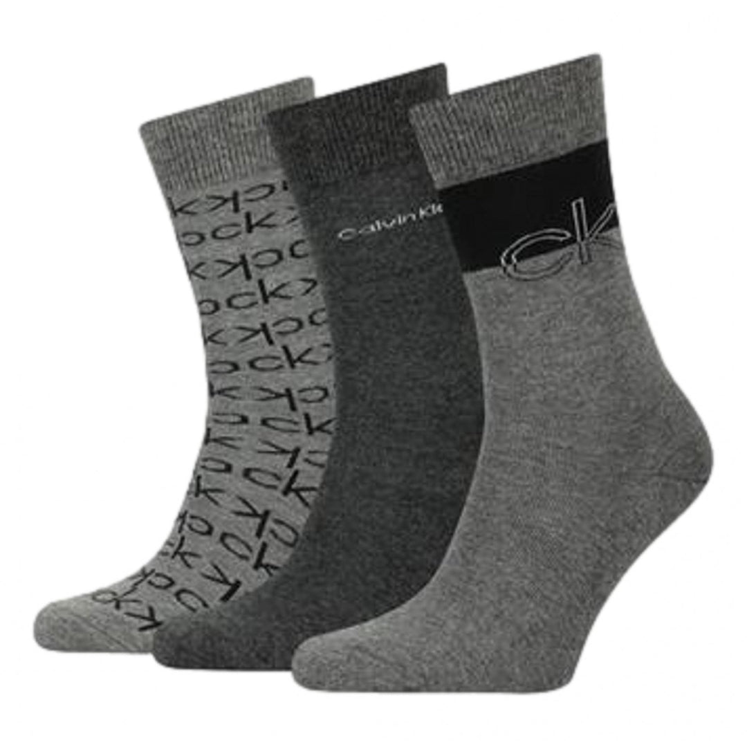Calvin Klein 3P Giftbox Darwin Logo Dress Crew Socks