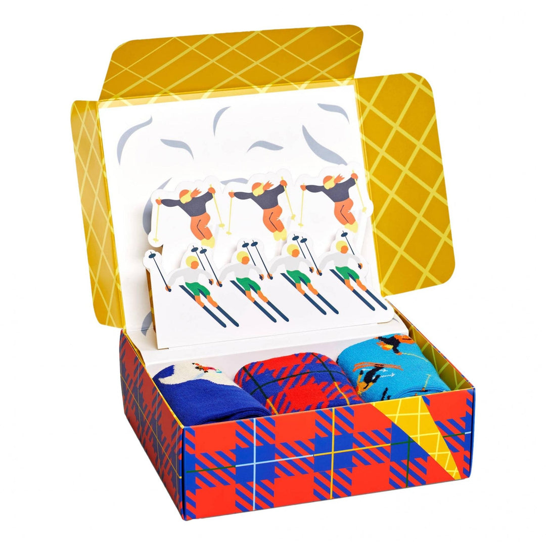 Happy Socks 3-Pack Downhill Skiing Socks Gift Set