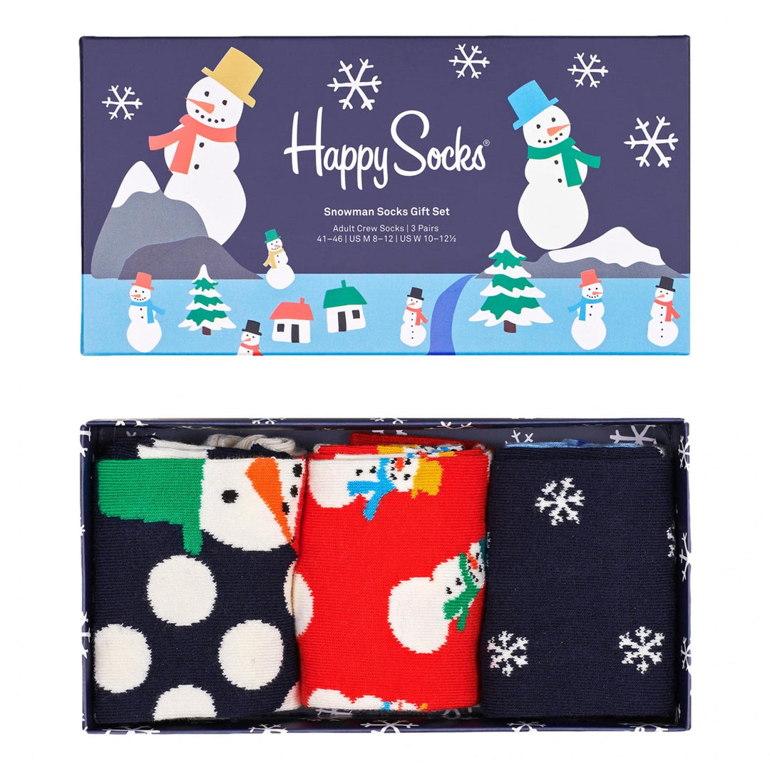 Happy Socks 3-Pack Snowman Socks Gift Set