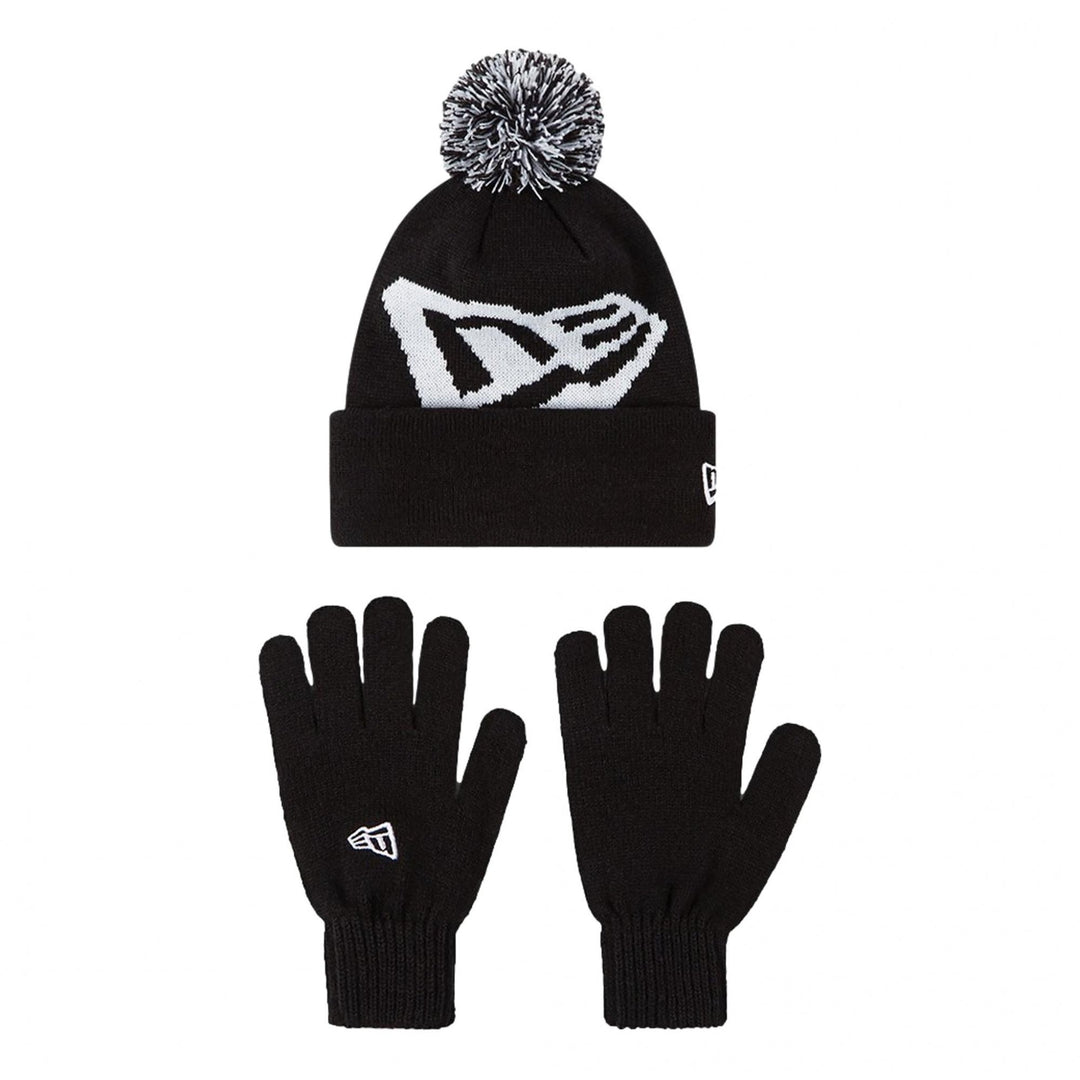 New Era Kids Bobble Beanie And Glove Set