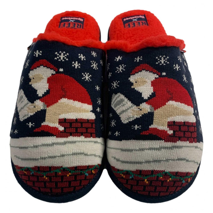 Reef X Tipsy Elves Santa Log Slippers