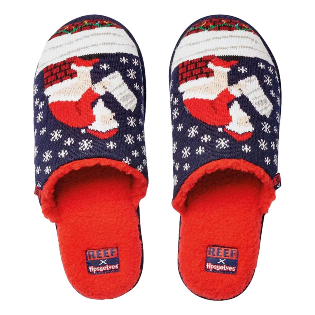 Reef X Tipsy Elves Santa Log Slippers