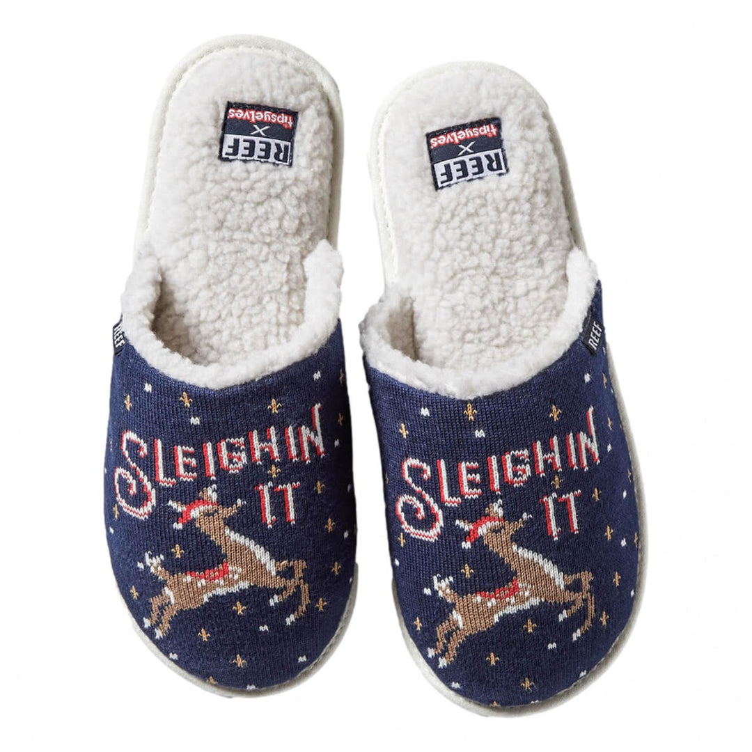 Reef X Tipsy Elves Sleighin It Slippers