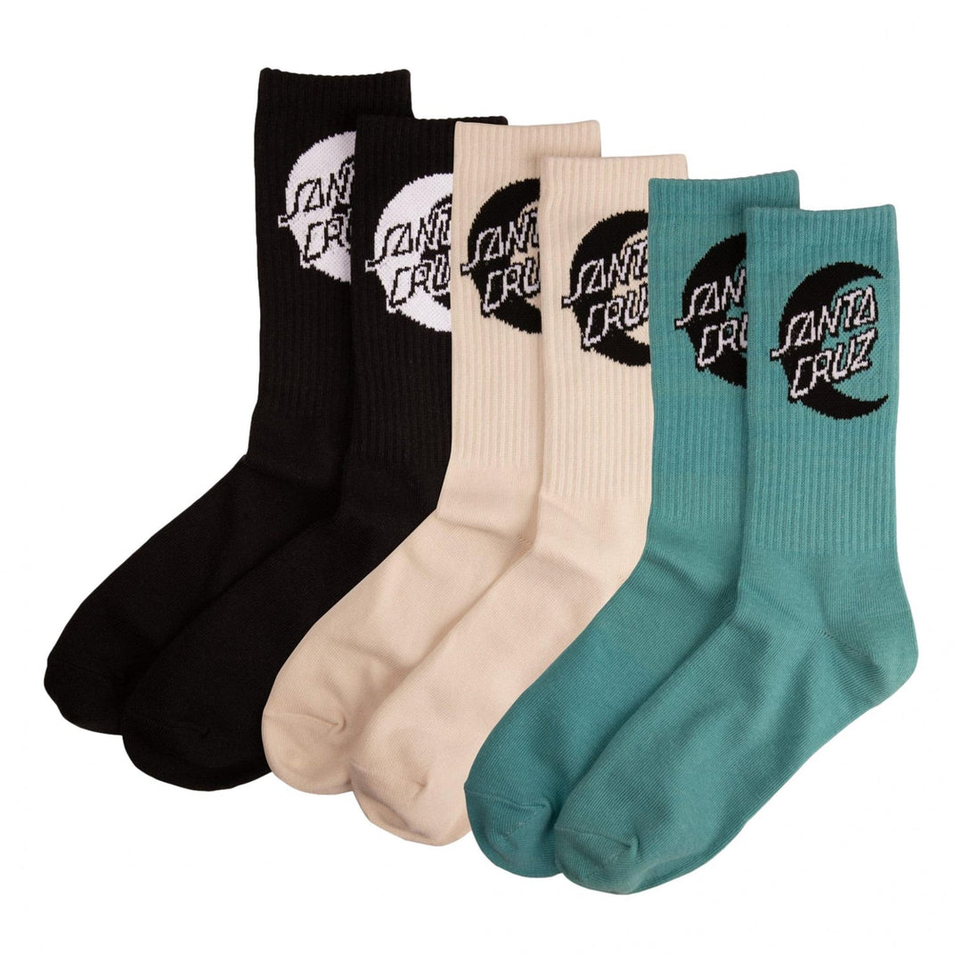Santa Cruz Mono Moon Dot 3 Pack Socks