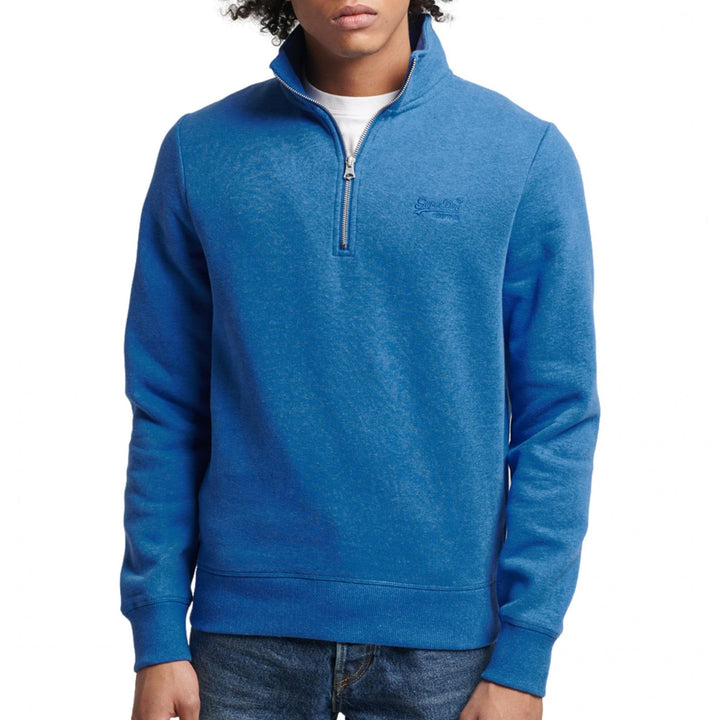 Superdry Mens Organic Cotton Vintage Logo Zip Henley Top - Menswear