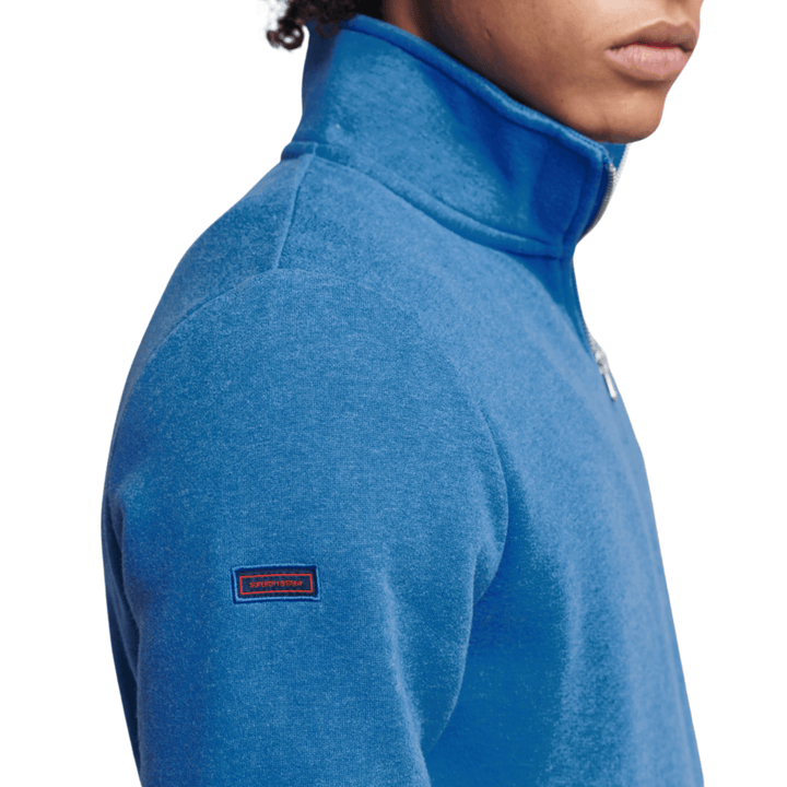 Superdry Mens Organic Cotton Vintage Logo Zip Henley Top - Menswear
