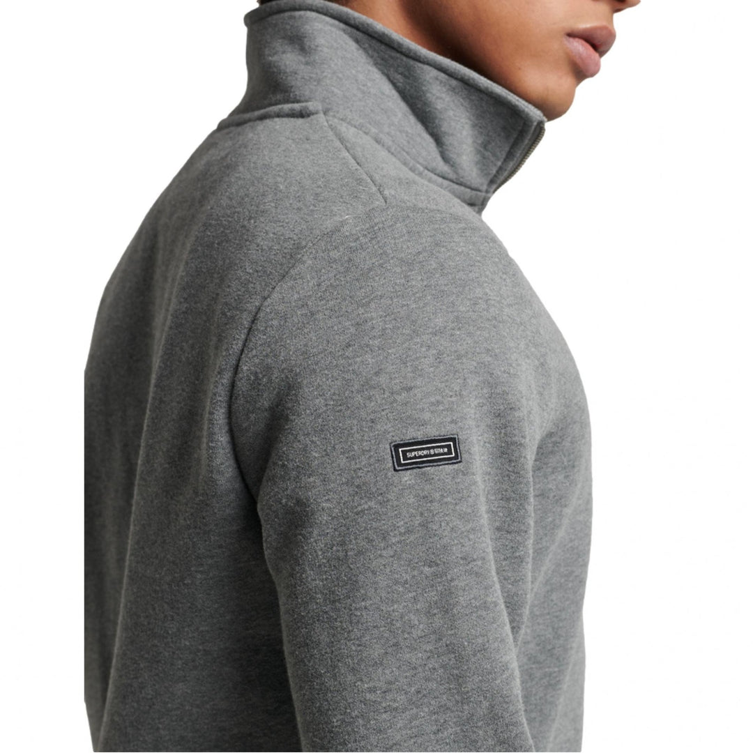 Superdry Mens Organic Cotton Vintage Logo Zip Henley Top - Menswear