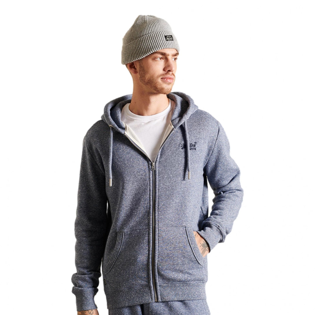 Superdry Logo Embroidered Zip Hoodie - Men&