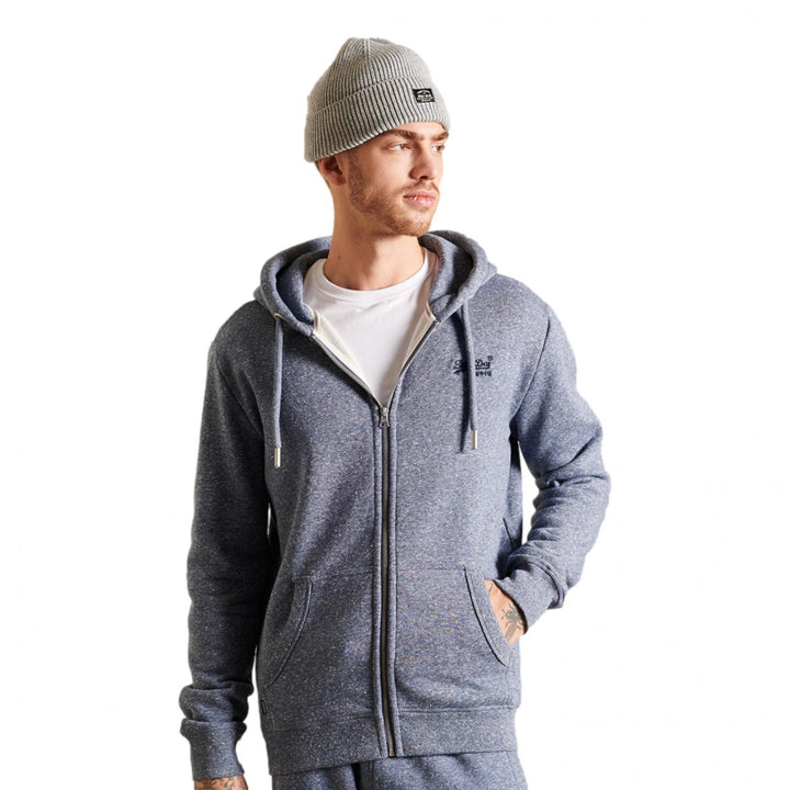 Superdry Logo Embroidered Zip Hoodie - Men&