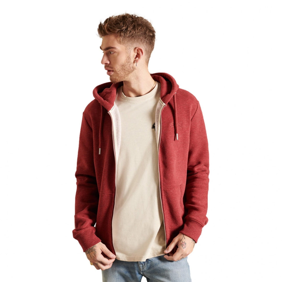 Superdry Logo Embroidered Zip Hoodie - Men&