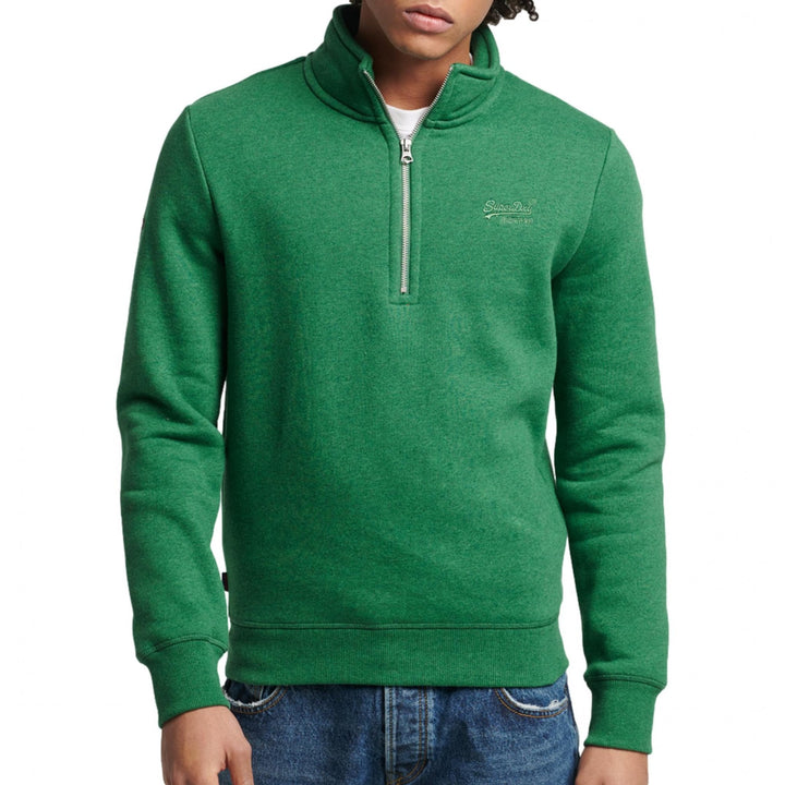 Superdry Mens Organic Cotton Vintage Logo Zip Henley Top - Menswear