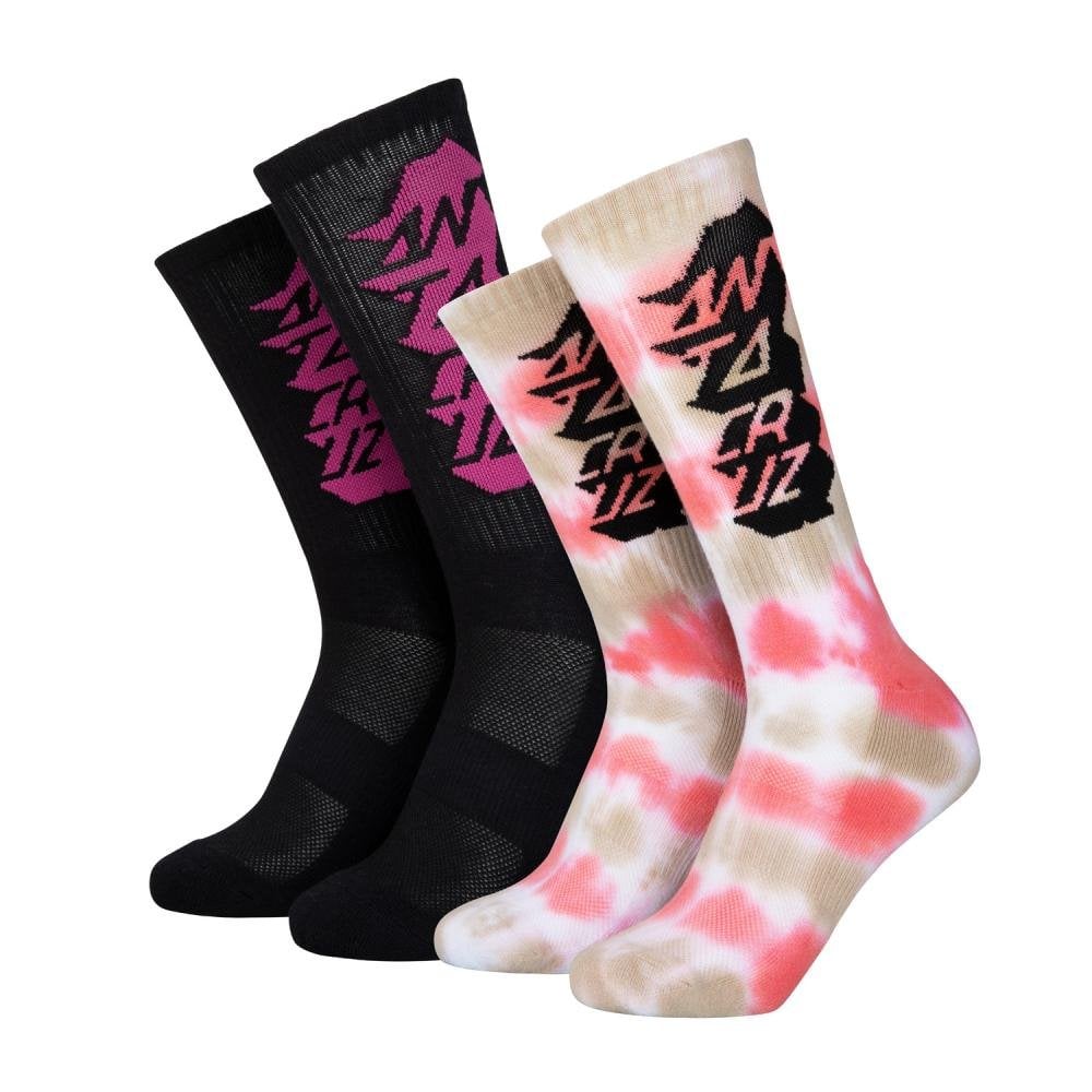 Santa Cruz Stacked Strip 2 Pack Socks