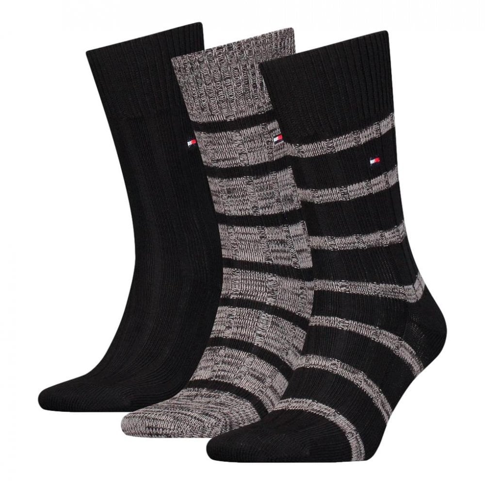 Tommy Hilfiger Slub Mouline Stripe 3 Pack Socks