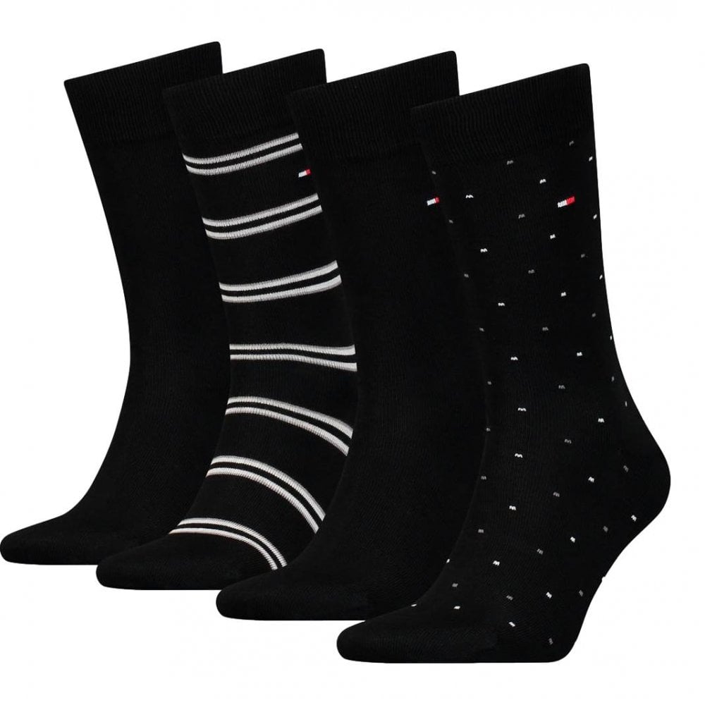 Tommy Hilfiger Stripe Dot Tin Giftbox 4 Pack Socks