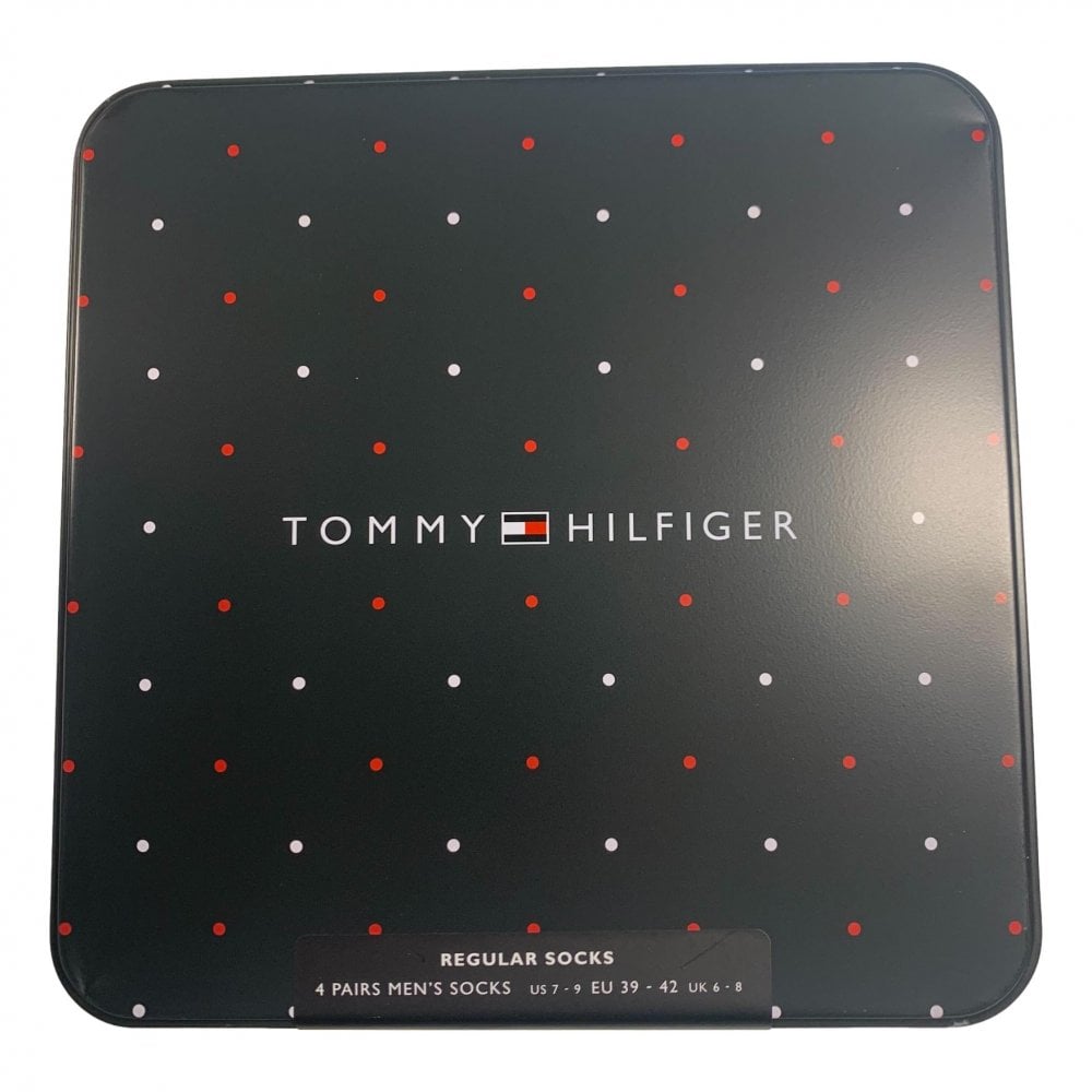 Tommy Hilfiger Stripe Dot Tin Giftbox 4 Pack Socks