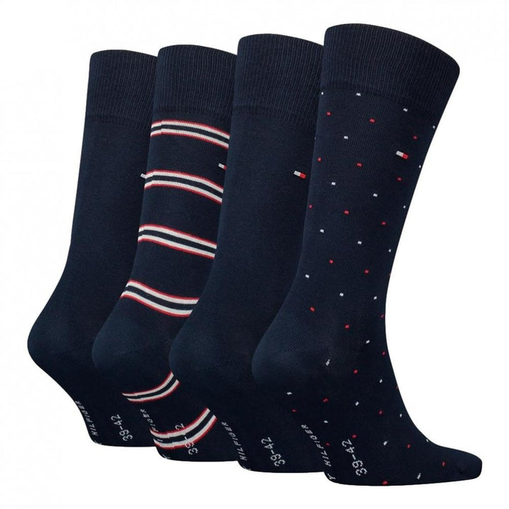 Tommy Hilfiger Stripe Dot Tin Giftbox 4 Pack Socks