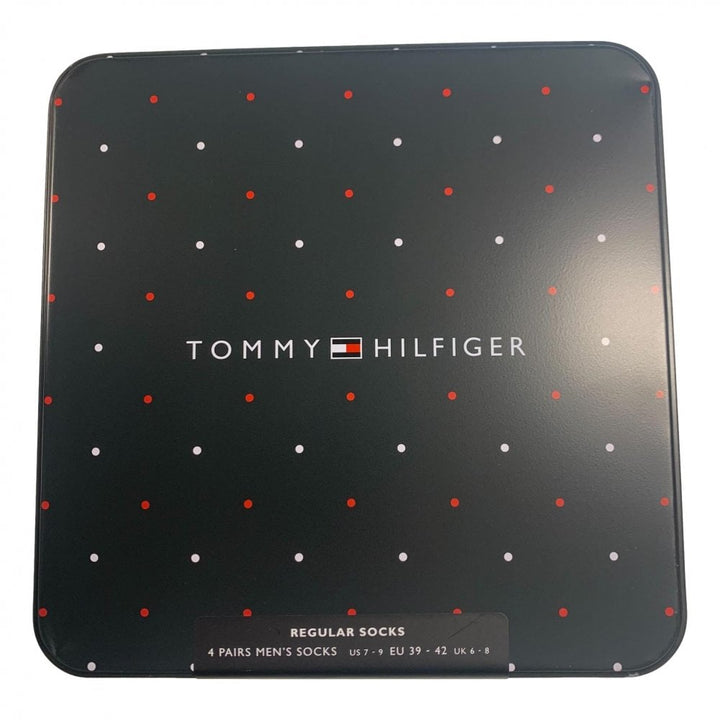 Tommy Hilfiger Stripe Dot Tin Giftbox 4 Pack Socks