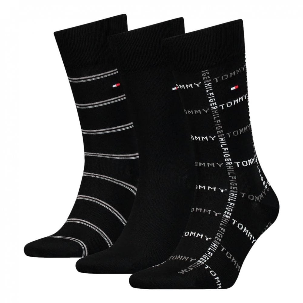 Tommy Hilfiger Grid Stripe Giftbox 3 Pack Socks