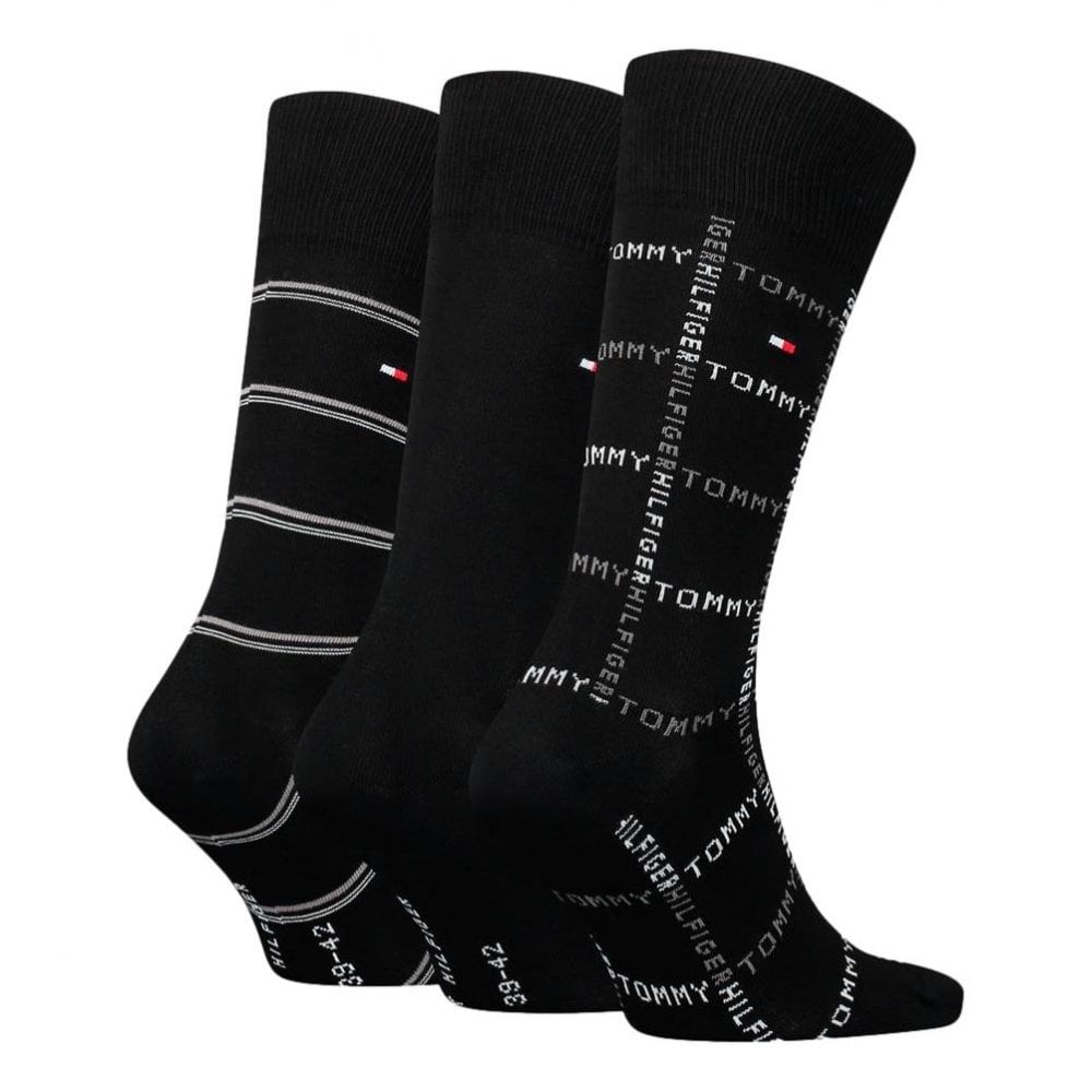 Tommy Hilfiger Grid Stripe Giftbox 3 Pack Socks
