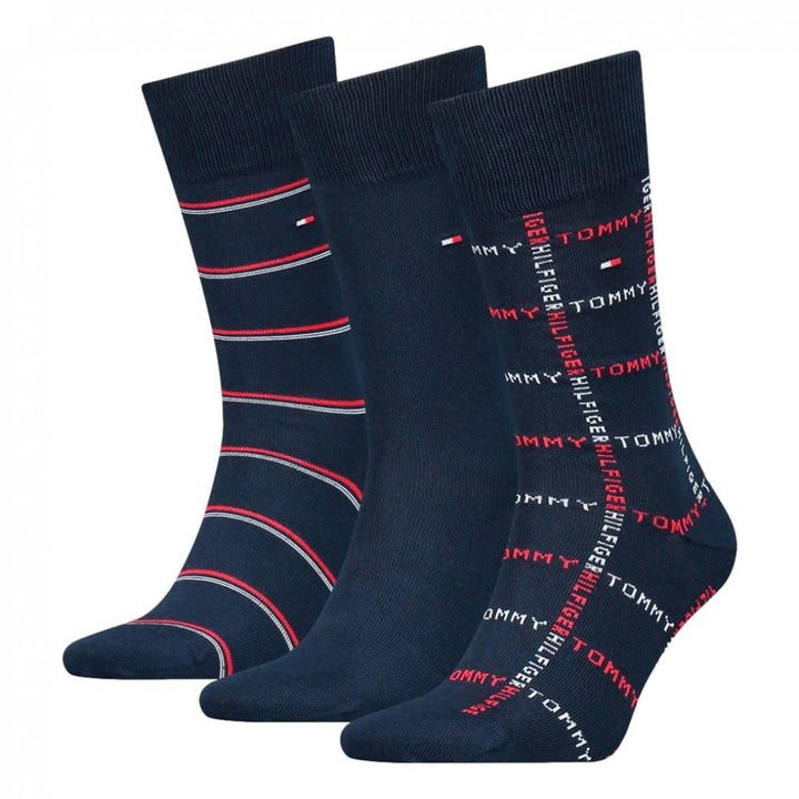 Tommy Hilfiger Grid Stripe Giftbox 3 Pack Socks