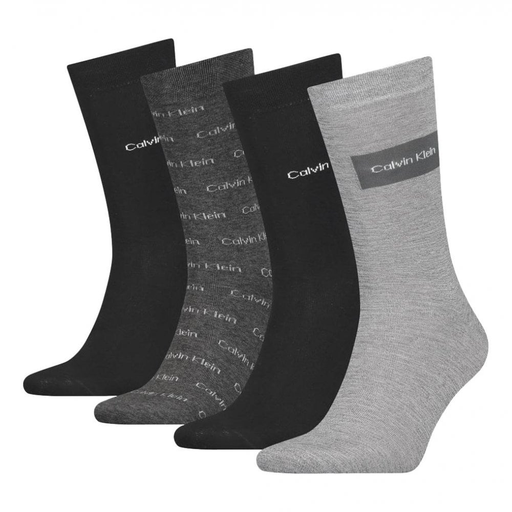 Calvin Klein All Over Logo Giftbox 4 Pack Socks