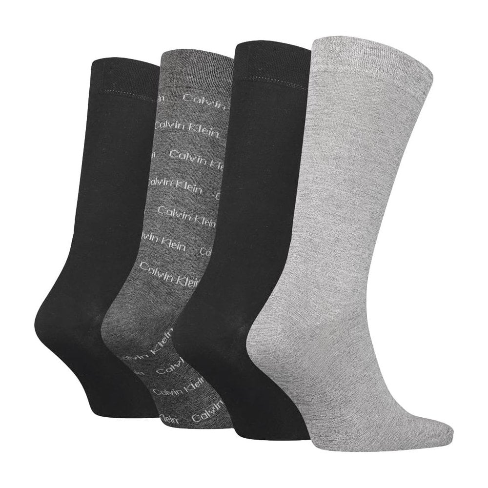 Calvin Klein All Over Logo Giftbox 4 Pack Socks