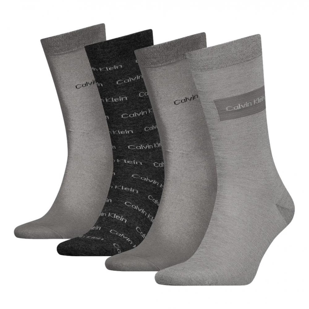 Calvin Klein All Over Logo Giftbox 4 Pack Socks